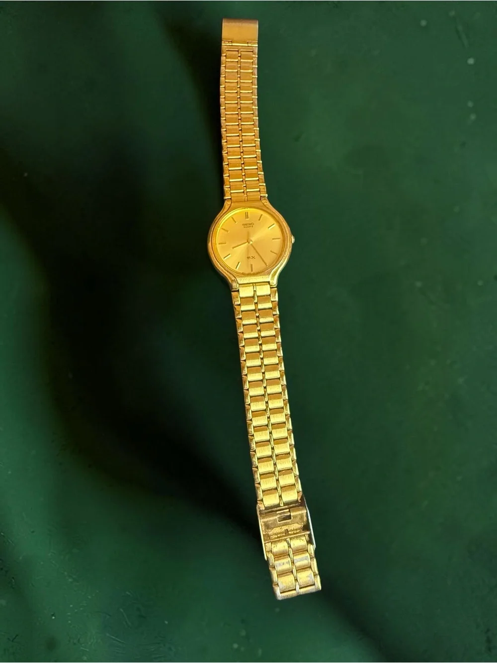 Vintage Seiko SX Quartz V701-6K00 Gold Tone Men’s Watch Japan Runs